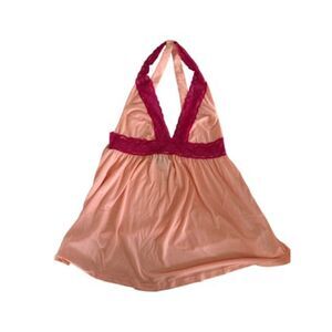 Fredricks of Hollywood Peach and Pink Babydoll Top Size Large